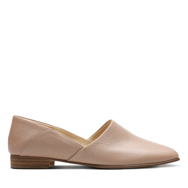 Clarks Womens Pure Tone Flat Shoes Nude Leather | USA-4032587